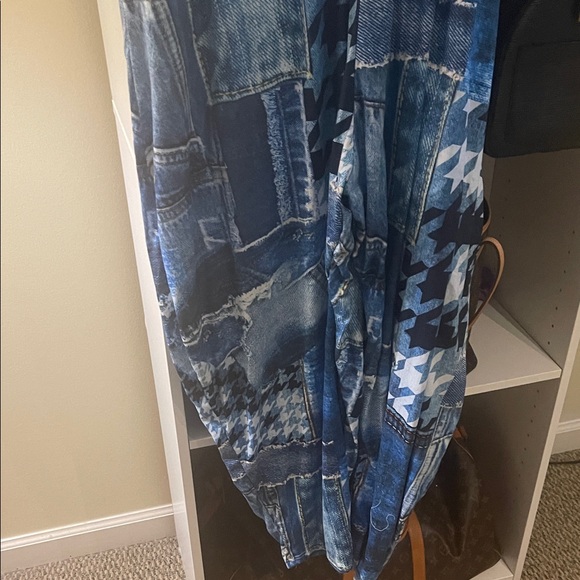 Blue Patchwork Jumpsuit - Picture 7 of 8